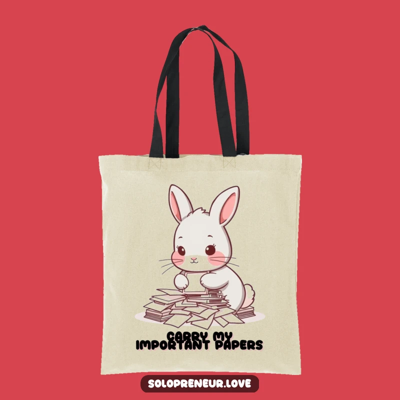 Funny Rabbit Paper Organizer Tote Bag: Chic & Hilarious Design for Errands