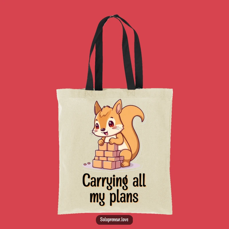Funny Squirrel Builder Tote Bag: Carry Your Projects!