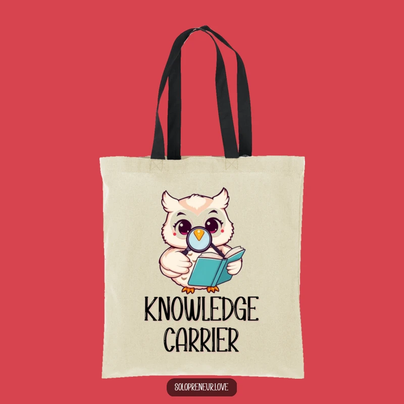 Funny Happy Owl Tote Bag: Reading Book Magnifying Glass - Carry Your Wisdom in Style